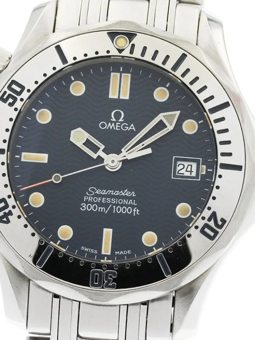 OMEGA Seamaster300 2562.80 Date Navy Dial Quartz Boy's Watch_965301